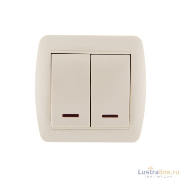 Выключатель двойной с подсветкой Lezard Demet 711-0300-112