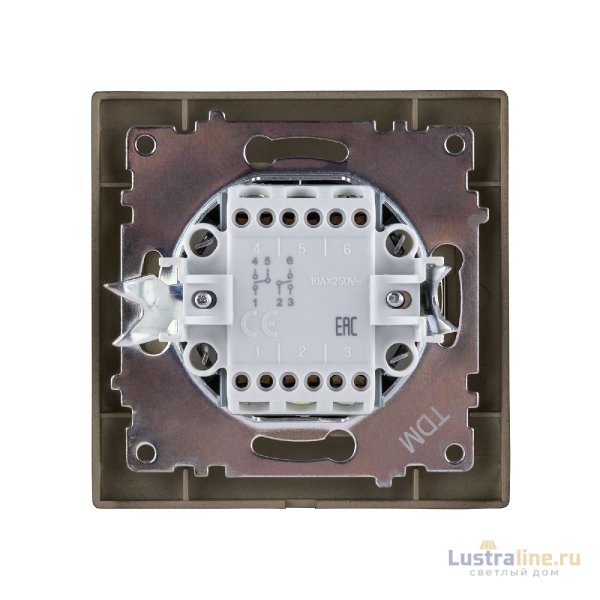 Выключатель двухклавишный на 2 направления Лама TDM Electric SQ1815-0707
