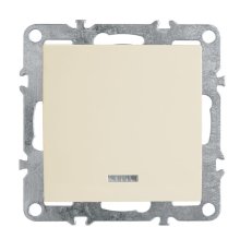 Выключатель одноклавишный Stekker Эрна с подсветкой слоновая кость PSW10-9101-02 39320