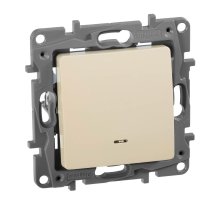 Переключатель одноклавишный Legrand Etika с подсветкой 10A 250V слоновая кость 672315