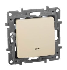 Переключатель одноклавишный Legrand Etika с подсветкой 10A 250V слоновая кость 672315