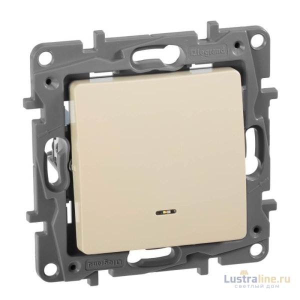 Переключатель одноклавишный Legrand Etika с подсветкой 10A 250V слоновая кость 672315