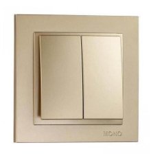 Выключатель двухклавишный Mono Electric Despina 10А 250В титан 102-222225-102