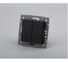 Механизм выключателя двухклавишный проходной Arlight SWT-MKP2-PL-BK-V (250V, 10A) 049893