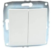 Выключатель двухклавишный проходной Mono Electric Despina-Larissa 10А 250В белый 500-001923-111 Выключатель двухклавишный проходной Mono Electric Despina-Larissa 10А 250В белый 500-001923-111
