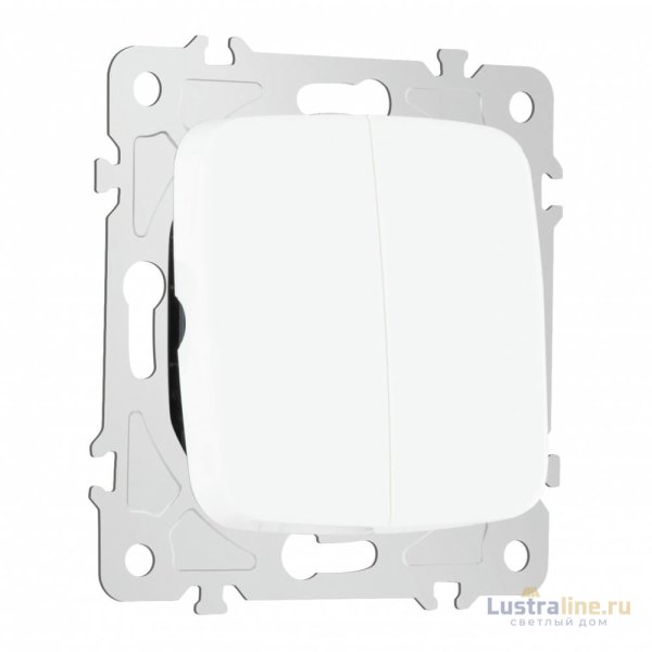 Выключатель двухклавишный проходной Arte Milano 205.32-2.white