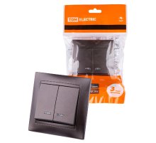 Выключатель двухклавишный с подсветкой Лама TDM Electric SQ1815-0505