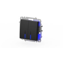 Выключатель двухклавишный с подсветкой ELBI Zena Vega 609-014800-203