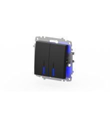 Выключатель двухклавишный с подсветкой ELBI Zena Vega 609-014800-203