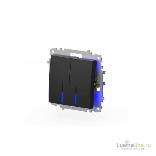 Выключатель двухклавишный с подсветкой ELBI Zena Vega 609-014800-203 Выключатель двухклавишный с подсветкой ELBI Zena Vega 609-014800-203