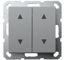 Выключатель одноклавишный Jasmart для жалюзи в комплекте с накладкой 10A 250V цвет алюминий G3018S