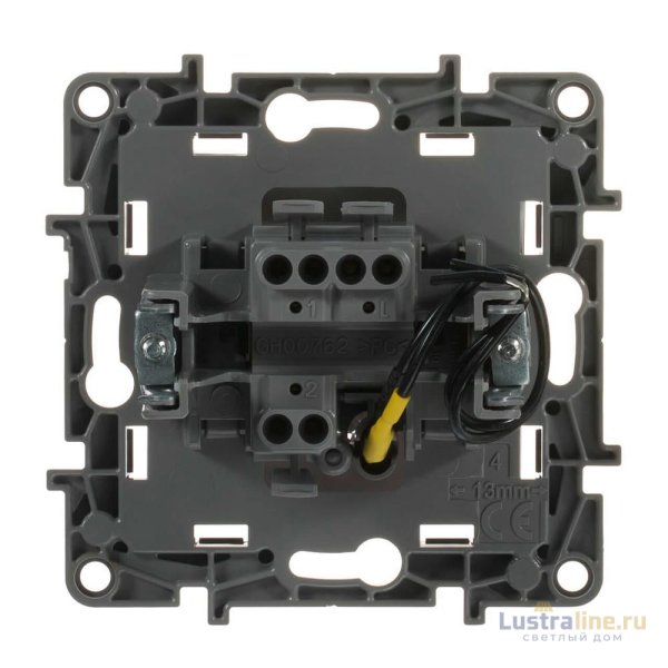 Переключатель одноклавишный Legrand Etika с подсветкой 10A 250V антрацит 672615