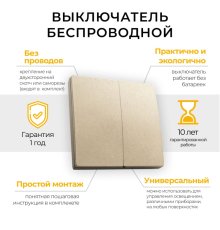 Выключатель беспроводной двухклавишный Feron TM82 41726