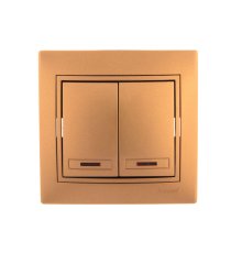 Выключатель двойной с подсветкой Lezard Mira 701-1313-112