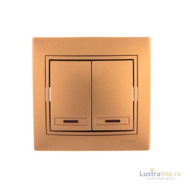 Выключатель двойной с подсветкой Lezard Mira 701-1313-112