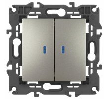 Выключатель двойной с подсветкой Эра Elegance 14-1105-16 Б0065789