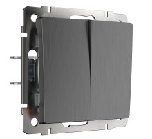 Выключатель Werkel двухклавишный проходной графит рифленый W1122004 4690389158483