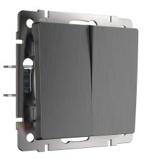 Выключатель Werkel двухклавишный проходной графит рифленый W1122004 4690389158483