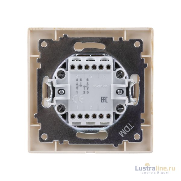 Выключатель двухклавишный на 2 направления Лама TDM Electric SQ1815-0307