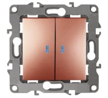 Выключатель двойной с подсветкой Эра 12-1105-14 Б0019293