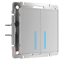 Сенсорный выключатель двухклавишный с функцией Wi-Fi Werkel серебряный W4520606 4690389171246