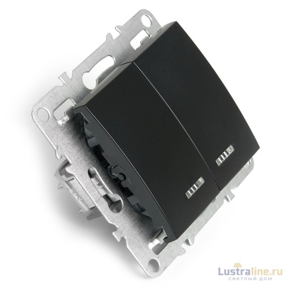 Выключатель 2-клавишный с индикатором Stekker Эрна PSW10-9102-03 49147