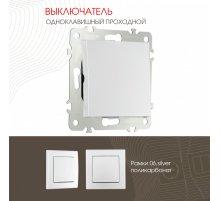 Выключатель одноклавишный проходной Arte Milano 206.32-1.silver