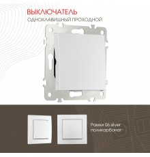 Выключатель одноклавишный проходной Arte Milano 206.32-1.silver