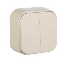 Выключатель двухклавишный Legrand Quteo 10A 250V слоновая кость 782232