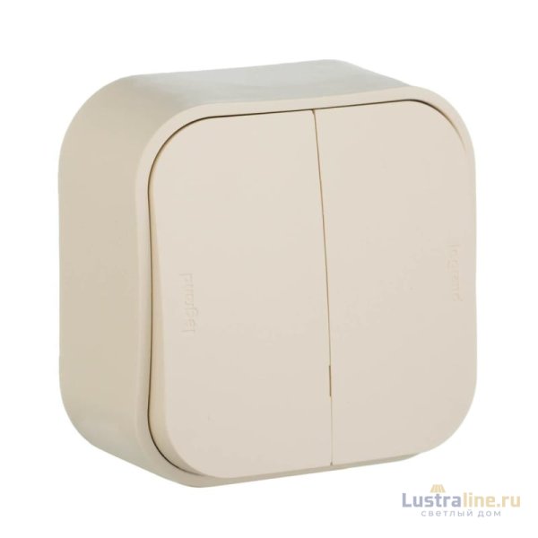 Выключатель двухклавишный Legrand Quteo 10A 250V слоновая кость 782232