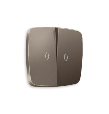 Лицевая панель для выключателя двухклавишного с подсветкой Ambrella Volt Omega OP6340