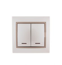 Выключатель двойной с подсветкой Lezard Mira 701-3031-112