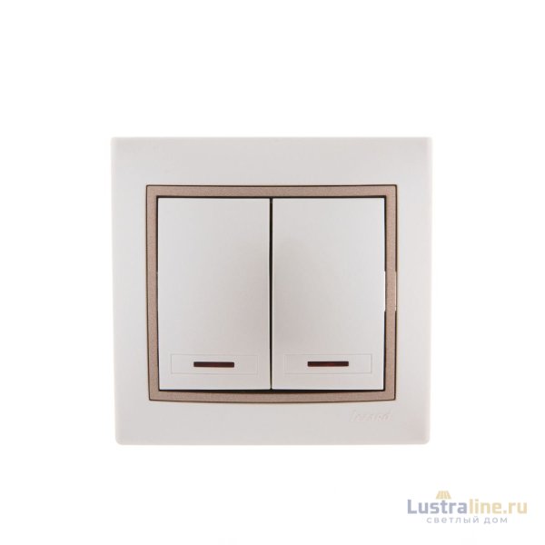 Выключатель двойной с подсветкой Lezard Mira 701-3031-112