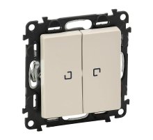 Выключатель двухклавишный Legrand Valena Life 10A 250V с подсветкой слоновая кость 752528