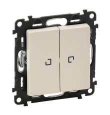 Выключатель двухклавишный Legrand Valena Life 10A 250V с подсветкой слоновая кость 752528