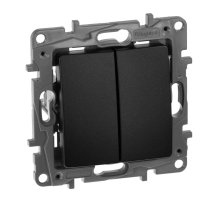 Выключатель двухклавишный Legrand Etika 10A 250V антрацит 672602