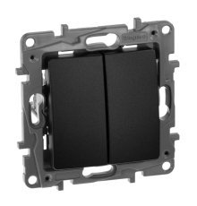 Выключатель двухклавишный Legrand Etika 10A 250V антрацит 672602