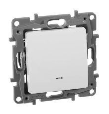 Переключатель одноклавишный Legrand Etika с подсветкой 10A 250V белый 672215