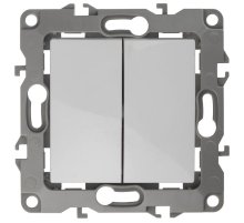 Выключатель двухклавишный ЭРА 12 10AX 250V 12-1104-01 Б0014645