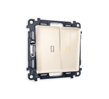 Комплект механизма 2-кл проходного выключателя с подсветкой Ambrella Volt Alfa MA304030