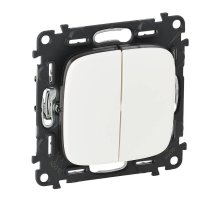 Выключатель двухклавишный Legrand Valena Allure 10A 250V белый 752705