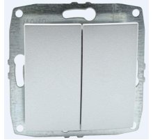 Выключатель двухклавишный Mono Electric Despina-Larissa 10А 250В серебро 500-002125-102 Выключатель двухклавишный Mono Electric Despina-Larissa 10А 250В серебро 500-002125-102