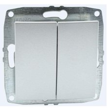 Выключатель двухклавишный Mono Electric Despina-Larissa 10А 250В серебро 500-002125-102