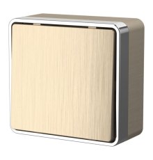 Выключатель одноклавишный проходной Werkel Gallant шампань рифленый W5012010 4690389164088