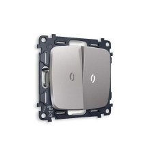 Комплект механизма 2-кл выключателя с подсветкой Ambrella Volt Omega MO504015