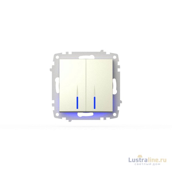 Выключатель двухклавишный с подсветкой ELBI Zena Vega 609-010300-203