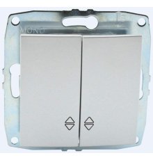 Выключатель двухклавишный проходной Mono Electric Despina-Larissa 10А 250В серебро 500-002123-111