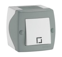 Выключатель одноклавишный Mono Electric Octans IP20 10А 250В бело-серый 104-020001-100
