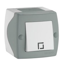 Выключатель одноклавишный Mono Electric Octans IP20 10А 250В бело-серый 104-020001-100