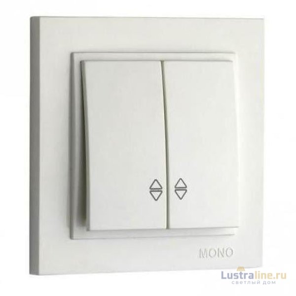Выключатель двухклавишный проходной Mono Electric Despina 10А 250В жемчуг 102-252523-111